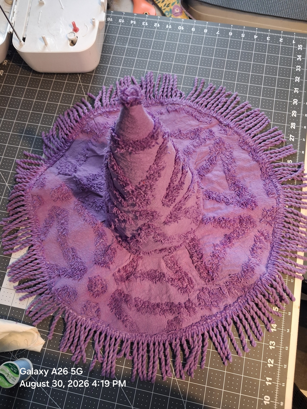 Purple Decorative Fringe Witch Hat Accent -